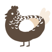 A bark and cream chicken with a half-lace pattern