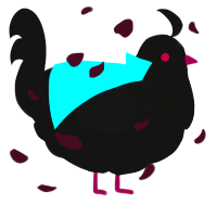 A black chicken with a half-lace pattern