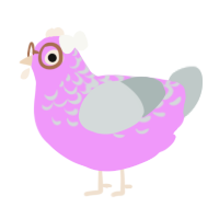 A lavender and silver chicken with a half-lace pattern