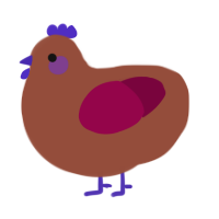 A russet and maroon chicken