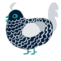 A tumblr and mist chicken with a lace pattern