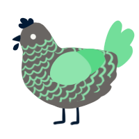 A grey and spring chicken with a lace pattern