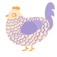 A tumblr and olive chicken with a lace pattern