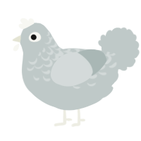 A silver chicken with a half-lace pattern