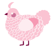 A rose chicken with a lace pattern