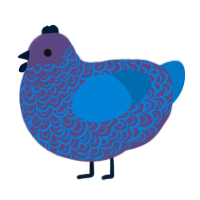 A overcast and sapphire chicken with a double-lace pattern