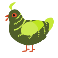 A olive and lime chicken with a half-bar pattern