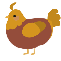 A russet and ochre chicken with a head pattern