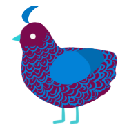 A wine and sapphire chicken with a double-lace pattern