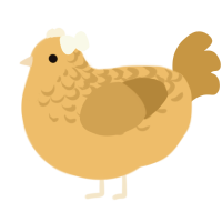A honey and gold chicken with a half-lace pattern