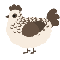 A cream and bark chicken with a half-lace pattern