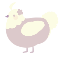 A lilac and white chicken with a head pattern