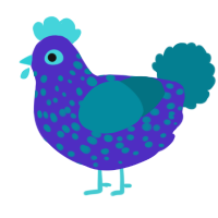 (unnamed), a indigo and sea chicken with a speckle pattern