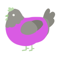 A orchid and ash chicken with a head pattern