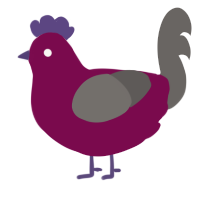 A wine and grey chicken