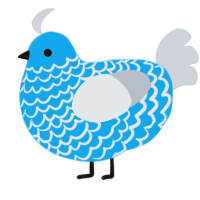 A sky and mist chicken with a lace pattern