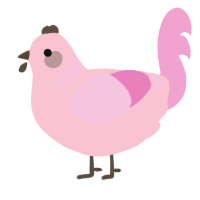 A rose and pink chicken with a neck-band pattern