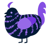 A tumblr and blurple chicken with a bar pattern