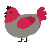 A ash and crimson chicken with a head pattern