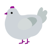 A mist and silver chicken