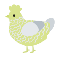 A lemon and mist chicken with a lace pattern