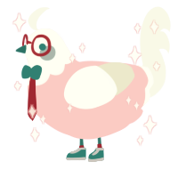A rose and white chicken with a head pattern
