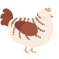 A cream and russet chicken with a half-bar pattern