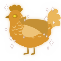 A orange and honey chicken with a half-lace pattern