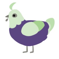 ectoplasm, a overcast and gluppy chicken with a head pattern