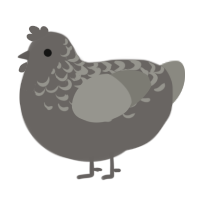 A grey and ash chicken with a half-lace pattern