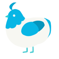 A white and cerulean chicken with a head pattern