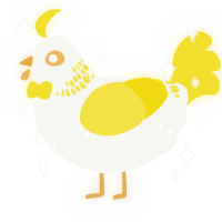 A white and yellow chicken with a neck-band pattern