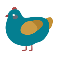 A sea and gold chicken