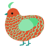A vermilion and spring chicken with a lace pattern