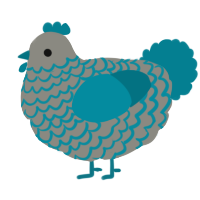 A ash and sea chicken with a lace pattern