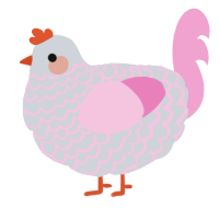 A mist and pink chicken with a lace pattern