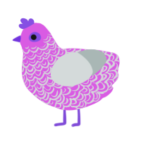 Strawberry Shake, a orchid and silver chicken with a double-lace pattern