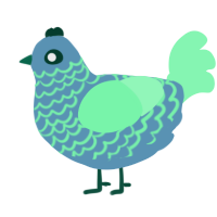 A brown and wine chicken with a lace pattern