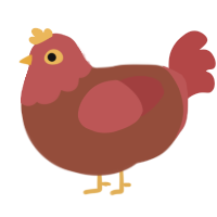 A russet and red chicken with a head pattern