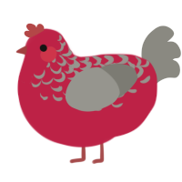 A crimson and ash chicken with a half-lace pattern
