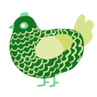 A leaf and lemon chicken with a lace pattern