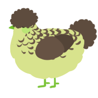A lemon and bark chicken with a half-lace pattern