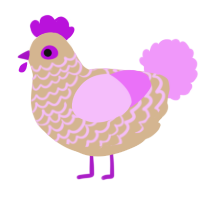 A beige and lavender chicken with a lace pattern