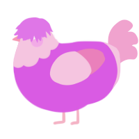 Lollipop, a orchid and pink chicken with a head pattern