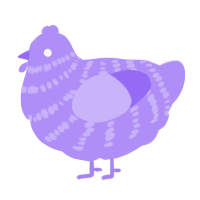 A lilac chicken with a bar pattern