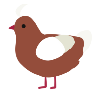A russet and white chicken
