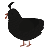 A sable and black chicken with a lace pattern