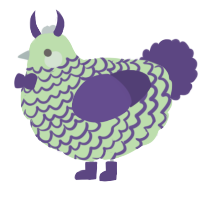 A gluppy and overcast chicken with a lace pattern