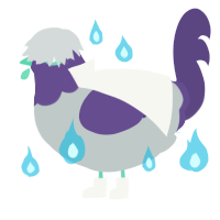 Touya Todoroki, a silver and overcast chicken with a head pattern