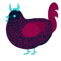 A tumblr and maroon chicken with a double-lace pattern